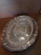 Verzilverde hors d'oeuvre schaal met geslepen glas, Antiek en Kunst, Ophalen of Verzenden