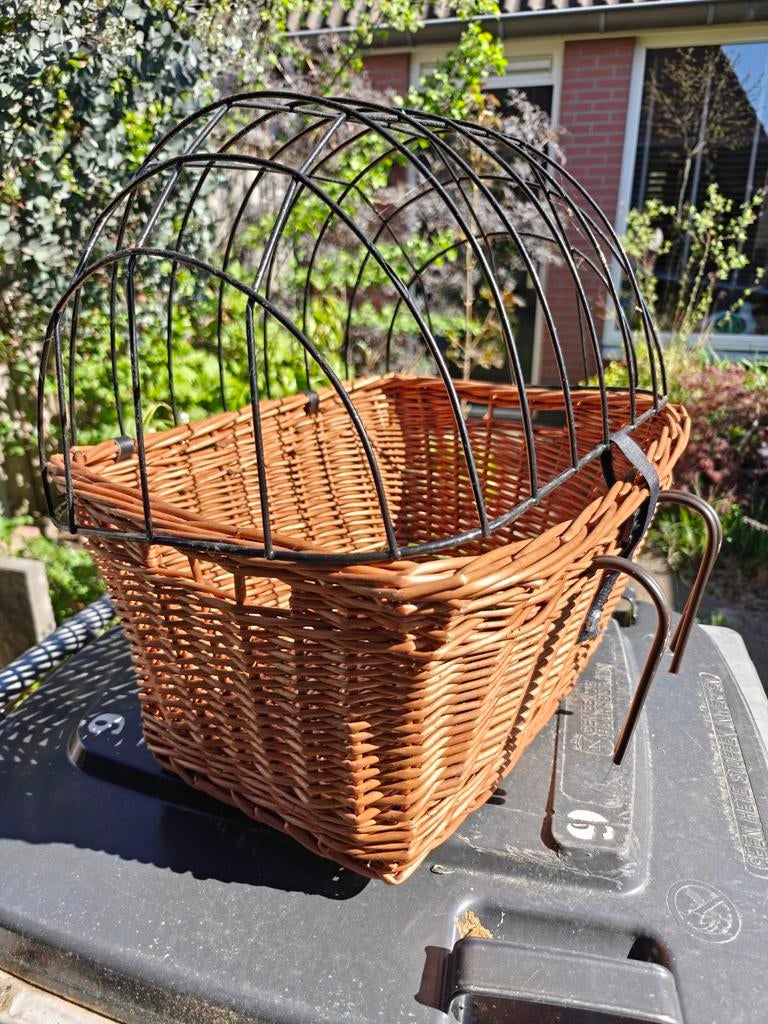 Fietsmand met rek - ideaal voor kleine huisdieren, Fietsen en Brommers, Ophalen, Gebruikt, Fietsmand, Stuurbevestiging