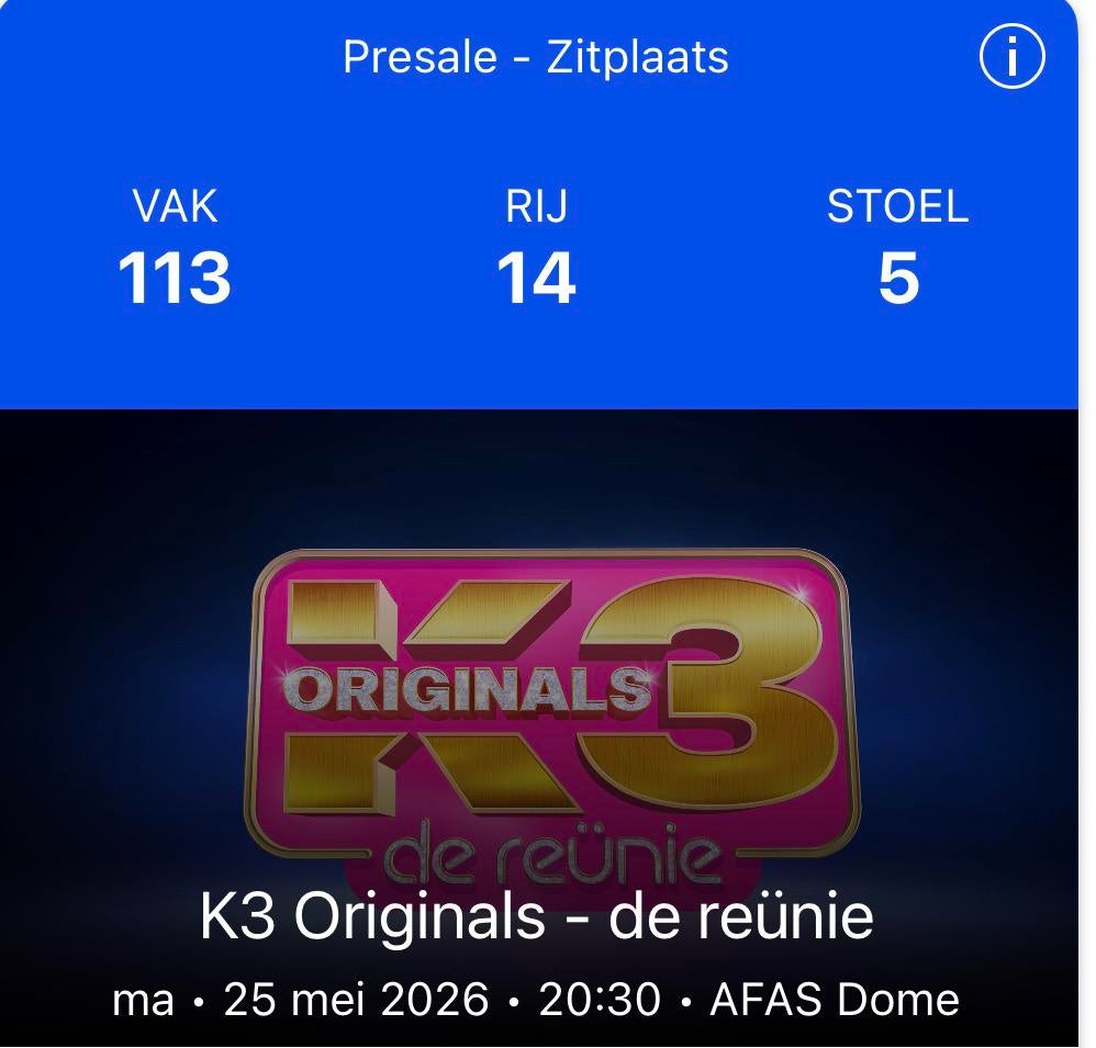 2 zitplaatsen K3 in Antwerpen, Twee personen