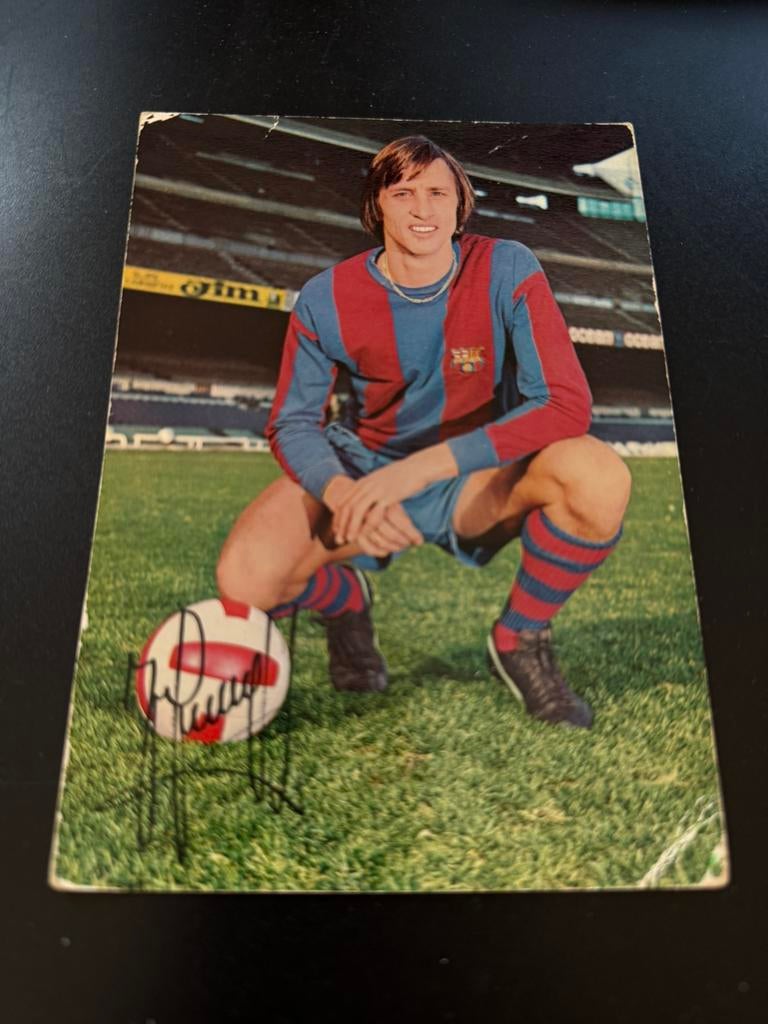 Spelerskaart Johan Cruijff / Barcelona, Ophalen of Verzenden, Gebruikt, Ajax, Spelerskaart