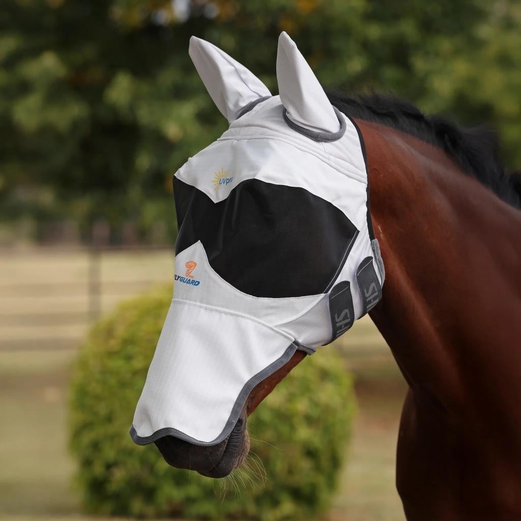 Vliegenmasker Shires Pro Sun Shade met oren en neusflap, Nieuw, Uk, Ophalen of Verzenden, Shires