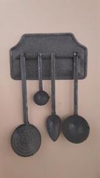 EMAILLE GRIJSGEWOLKTE LEPELREK., Ophalen of Verzenden