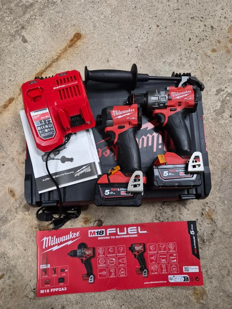 Milwaukee FPP2A3 boor- slagschroefmachine set 18V, Doe-het-zelf en Verbouw, Gereedschap | Handgereedschap, Ophalen of Verzenden
