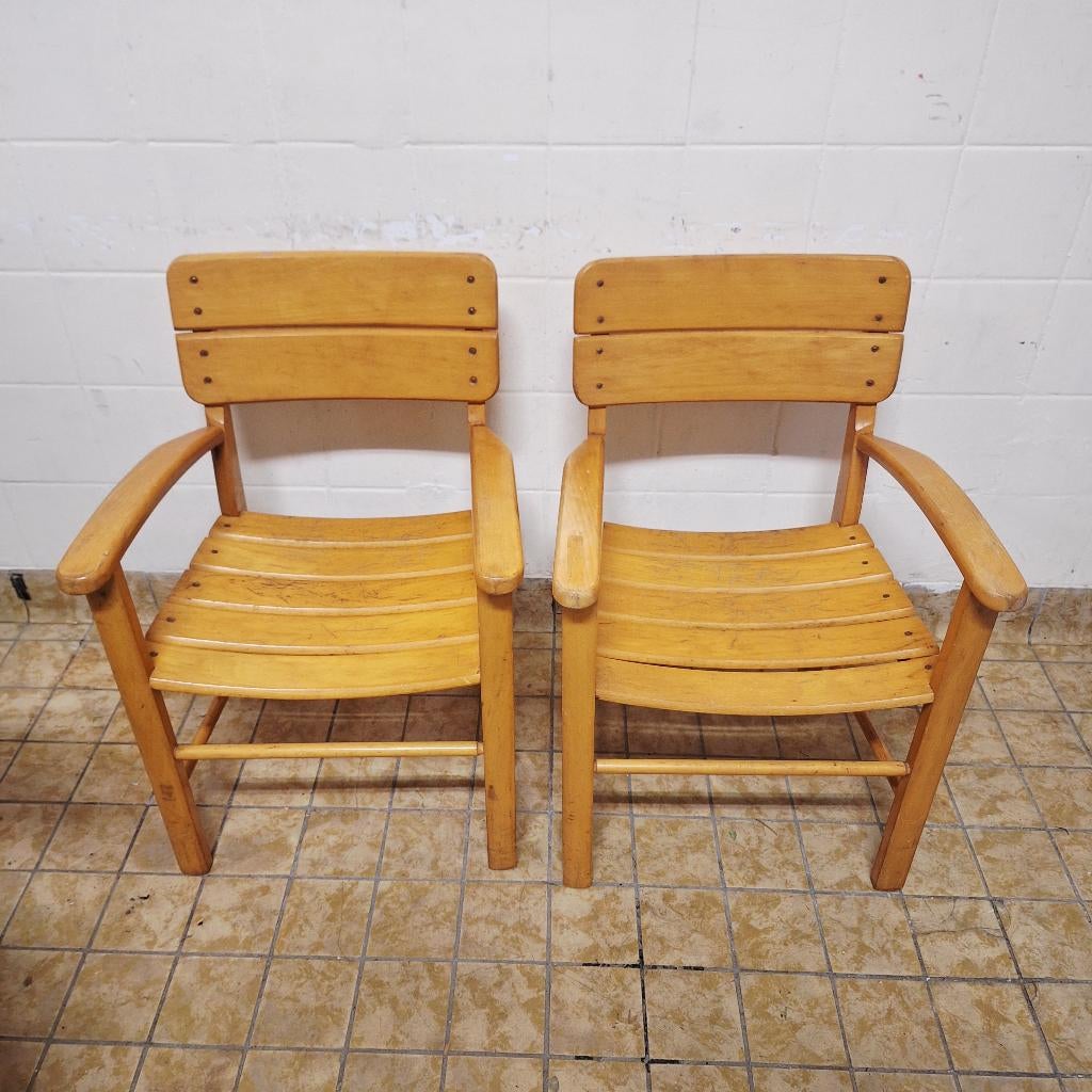 Jaren 50 / Jaren 60 Herlag Houte Stoeltjes voor Kinderen, Kinderen en Baby's, Ophalen, Gebruikt, -, -