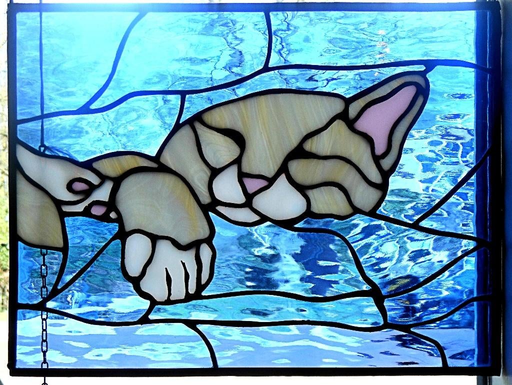 kat poes glas in lood tiffany sierhanger, Ophalen of Verzenden, Nieuw