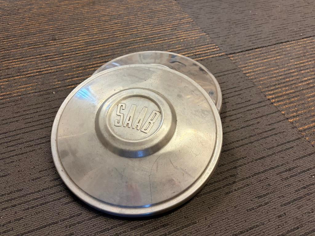 Saab chromen wieldoppen / naaf kappen, Ophalen of Verzenden, Gebruikt, Saab