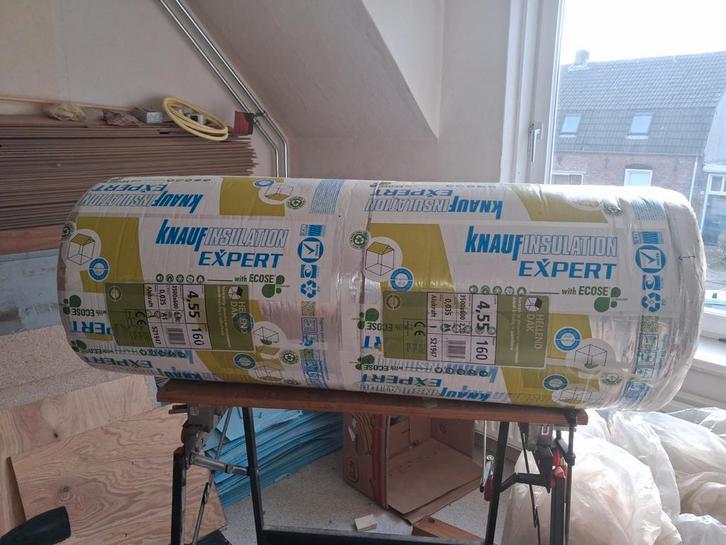 4 rollen glaswol isolatie (3x 160mm, 125mm) knaufinsulation, Doe-het-zelf en Verbouw, Isolatie en Afdichting, Nieuw, Muurisolatie