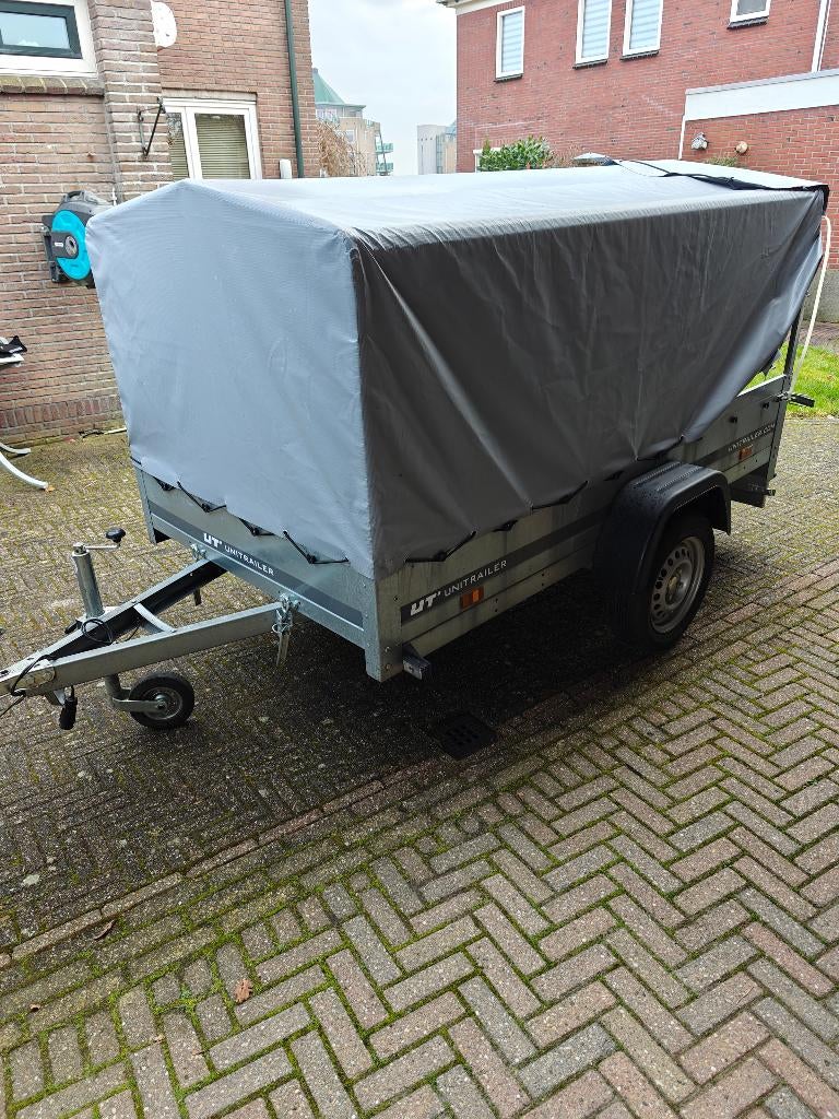 Temared Unitrailer met kanteldissel 230x125 incl huif, Auto diversen, Aanhangers en Bagagewagens, Ophalen, Zo goed als nieuw
