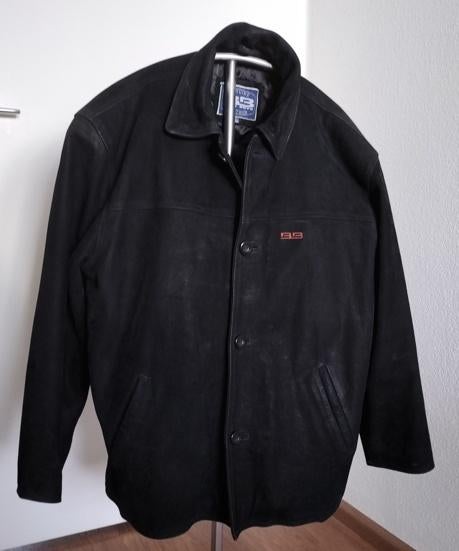 Bad Boys Genuine Leather jacket suède leren jas L, Maat 52/54 (L), Bad Boys, Zwart, Ophalen of Verzenden