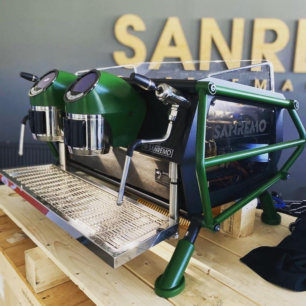 San Remo Racer 2 Groeps Espressomachine 2020, Witgoed en Apparatuur, Koffiezetapparaten, Gebruikt, Espresso apparaat, 10 kopjes of meer