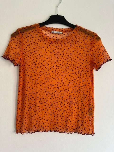 doorzichtig oranje shirt maat S, Zara, Oranje, Ophalen of Verzenden, Zo goed als nieuw