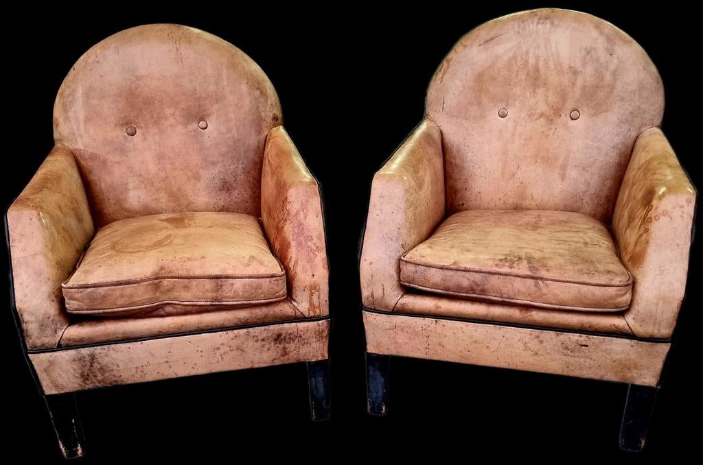 Set van 2 fauteuils Artistiek Bart van Bekhoven + BEZORGING, Huis en Inrichting, Fauteuils, Gebruikt, Leer, 75 tot 100 cm, Ophalen of Verzenden