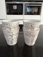 Hema 4x mok Mirabeau Aardewerk Wit Spetters 250ml, Ophalen of Verzenden, Zo goed als nieuw