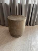 Vt wonen  ronde poef/voetenbank in jasmijn groen  velours, Minder dan 50 cm, Rond, Ophalen of Verzenden, Zo goed als nieuw