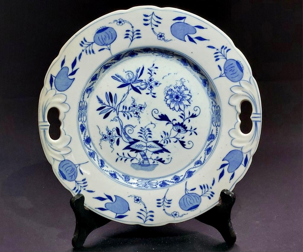 Antieke Zwiebelmuster Serveerschaal met Handgrepen, Antiek en Kunst, Antiek | Schalen, Ophalen