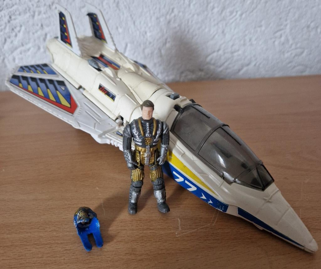 VINTAGE M.A.S.K. STRAALJAGER  METEOR MET ACE RIKER EN RAKET, Verzamelen, Ophalen of Verzenden, Gebruikt