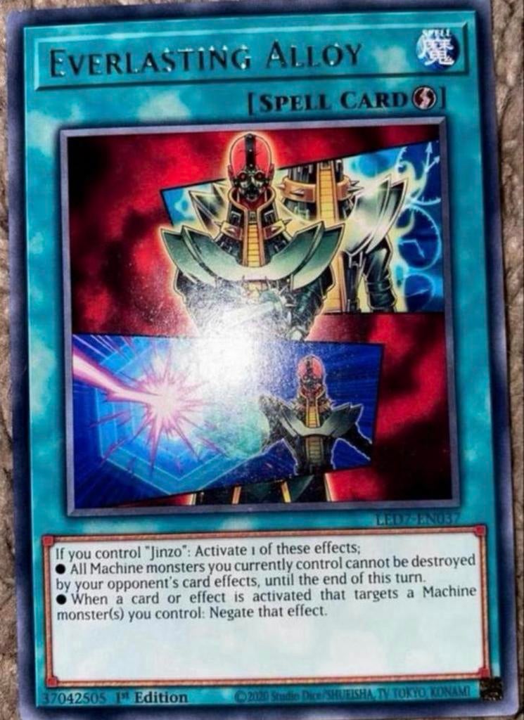Yu-Gi-Oh! Everlasting Alloy LED7 1st Ed Jinzo !, Ophalen of Verzenden, Zo goed als nieuw, Losse kaart