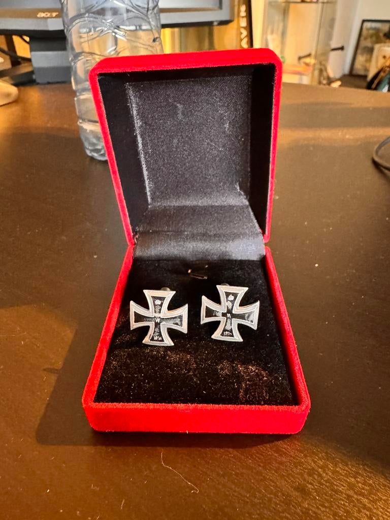 Manchetknopen uit de eerste wereldoorlog. Duits kruis, Verzamelen, Militaria | Algemeen, Verzenden, Landmacht, Duitsland