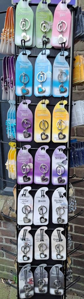 Edelstenen 37 sleutelhangers met mineralen en boodschap, Ophalen of Verzenden, Nieuw