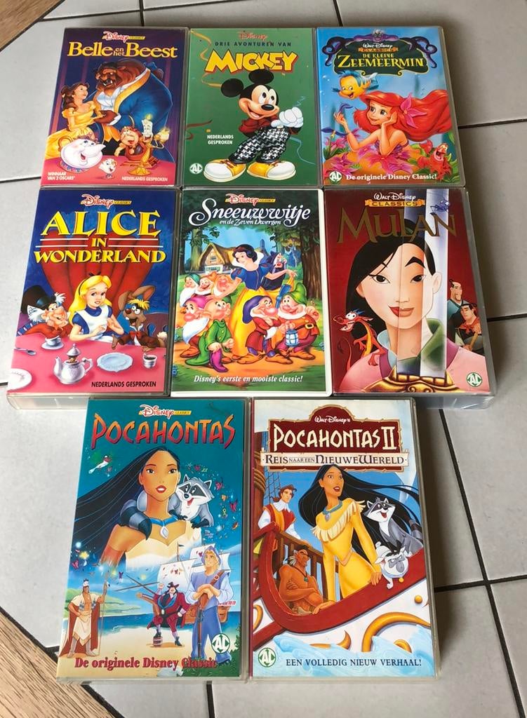 8 Disney vhs videobanden in goede staat, Cd's en Dvd's, VHS | Kinderen en Jeugd, Zo goed als nieuw, Tekenfilms en Animatie, Tekenfilm