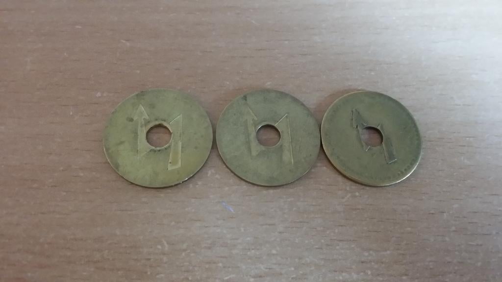 3 tokens (douchemunten), Verzenden, Overige materialen