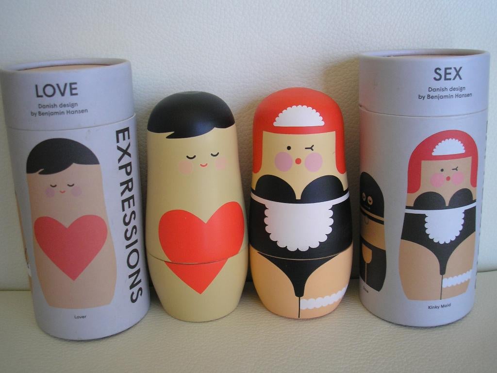 2 sets = 6 matroesjka dolls Danish design by Benjamin Hansen, Ophalen of Verzenden