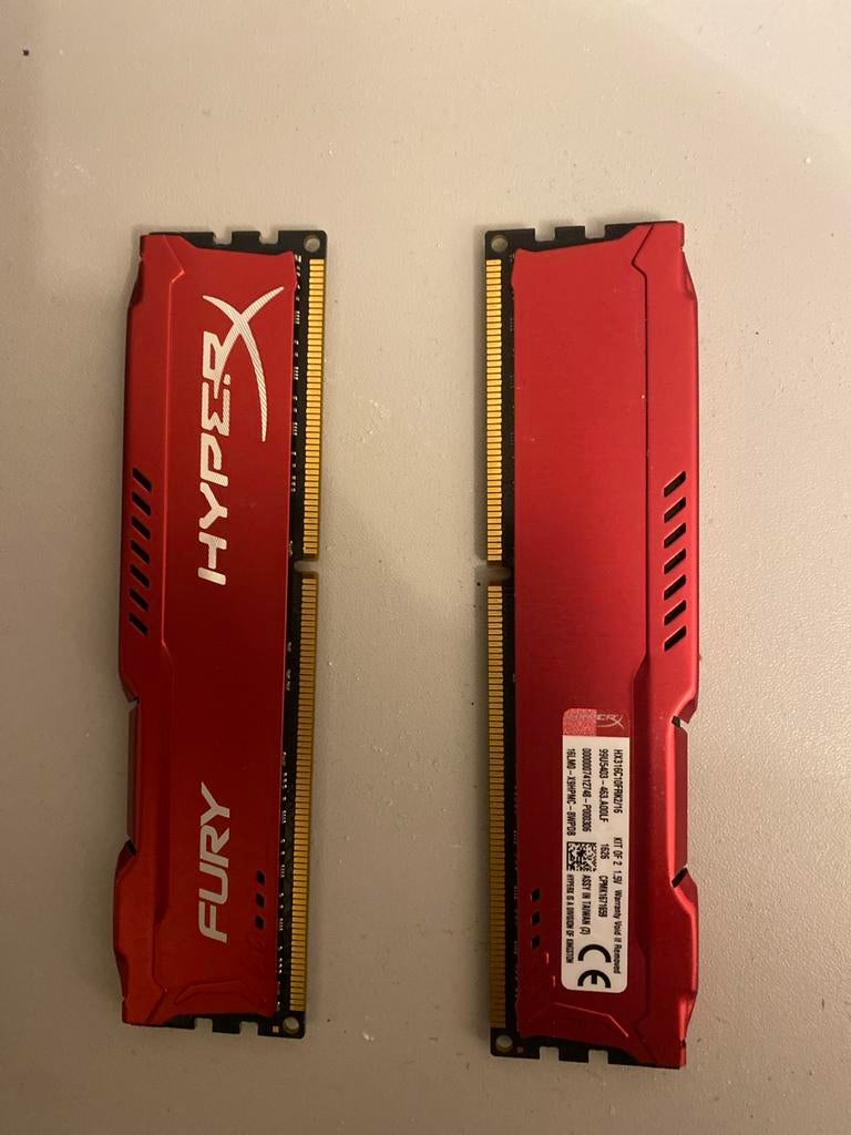 HyperX Fury 16GB (2x8GB) DDR3 RAM Geheugen 1600MHz, Computers en Software, RAM geheugen, Ophalen, Server, DDR3, Zo goed als nieuw