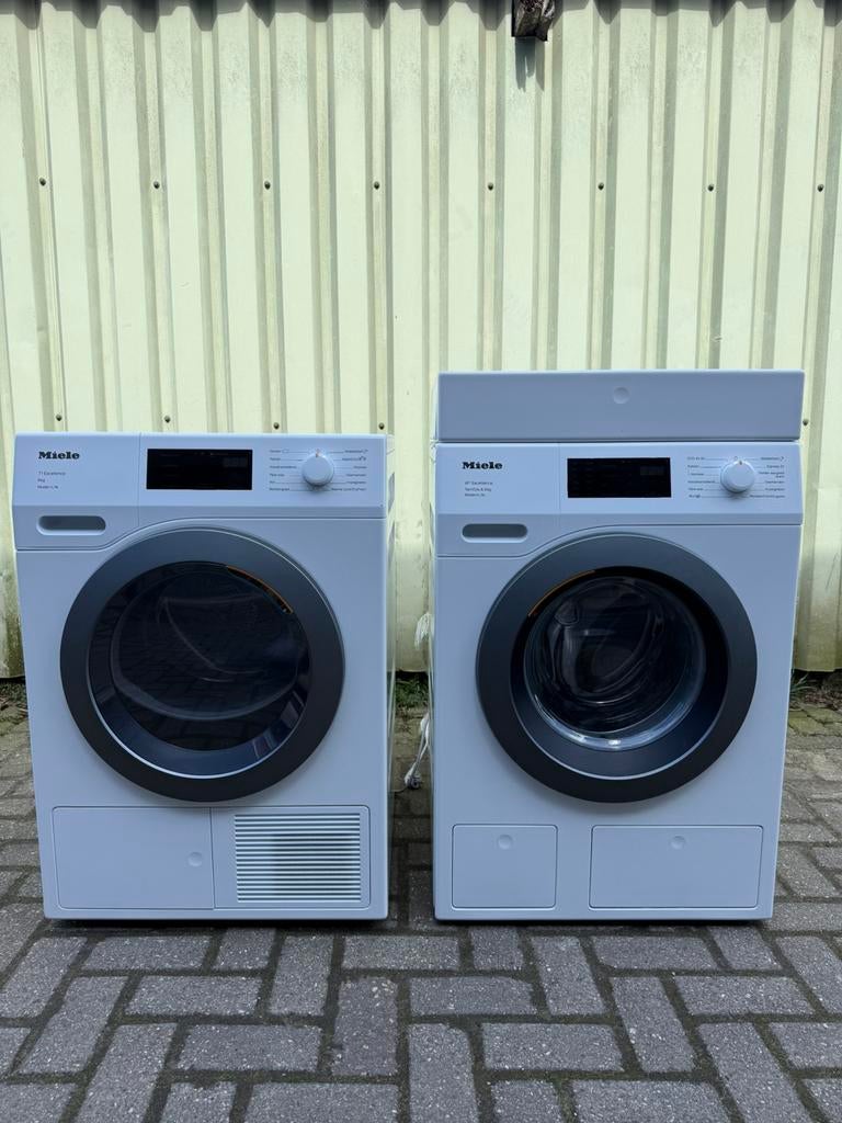 Miele Setje - W1 Excellence TwinDos - T1 Excellence - 8KG, Witgoed en Apparatuur, Ophalen, 1200 tot 1600 toeren, Minder dan 85 cm