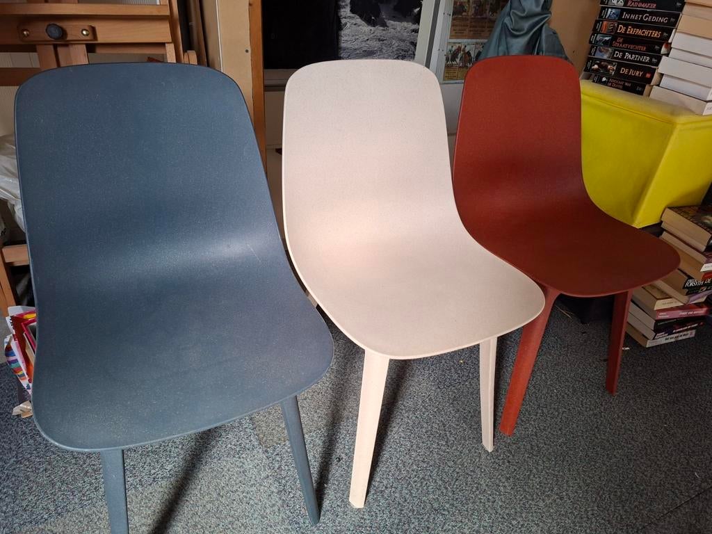 Ikea eetkamerstoelen Odger, 3 stuks, Huis en Inrichting, Ophalen, Zo goed als nieuw, Wit, Drie