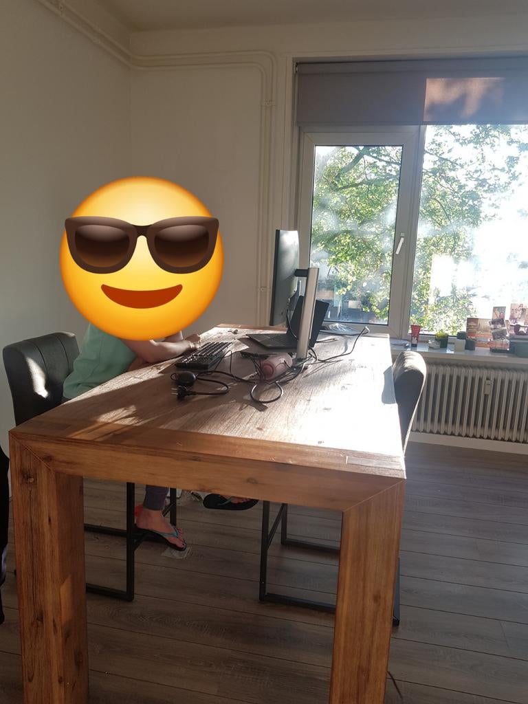 Acaciahouten lowbar tafel met 2 krukken, Ophalen, Rechthoekig, 100 tot 150 cm, 50 tot 100 cm
