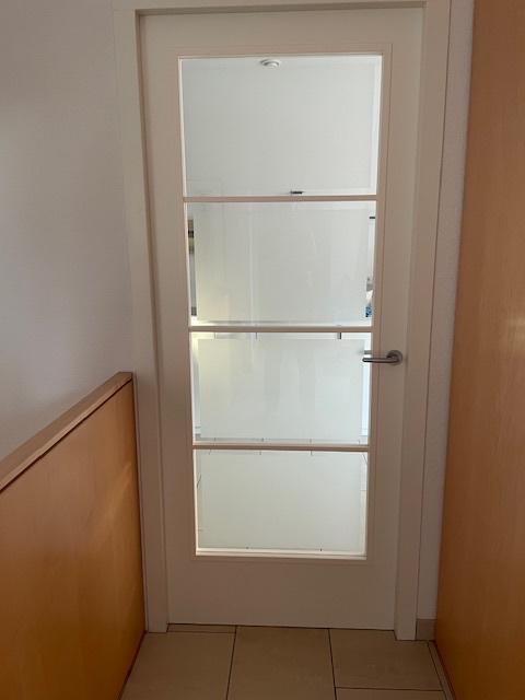 2 Svedex binnendeuren met panelen van gezandstraald glas, Doe-het-zelf en Verbouw, Deuren en Horren, Gebruikt, Binnendeur, 200 tot 215 cm