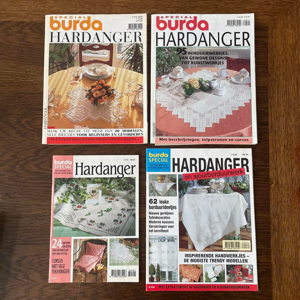 4x vintage BURDA hardanger specials, samen €10,-, Hobby en Vrije tijd, Ophalen of Verzenden, Zo goed als nieuw, Patroon