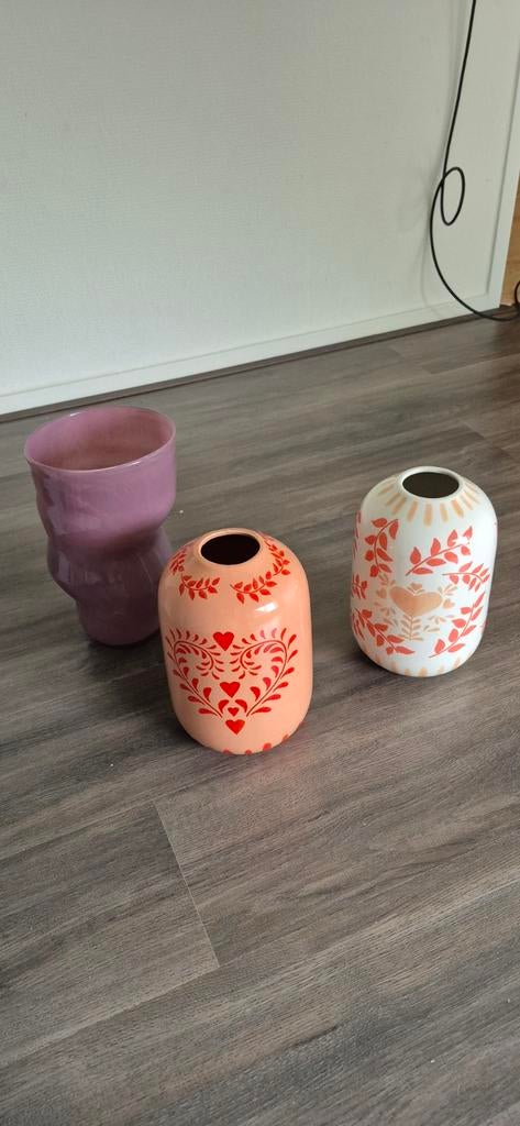3 nieuwe vazen Leenbakker, Ophalen, Rond, Nieuw, Minder dan 40 cm