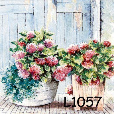 Servetten decoupage/bullet journal * potten hortensia L1057, Hobby en Vrije tijd, Knutselen, Nieuw, Materiaal, Verzenden