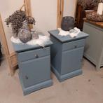 Stoere, landelijke nachtkastjes, set kastjes, bedkastje, Huis en Inrichting, Ophalen, Minder dan 45 cm, 55 tot 70 cm, Zo goed als nieuw