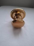 Oude koperen deurknop met achterplaat, Ophalen of Verzenden, Gebruikt, Koper of Messing, Overige typen