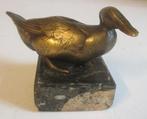antiek Vienna bronsje bronzen eend op marmer, Verzenden