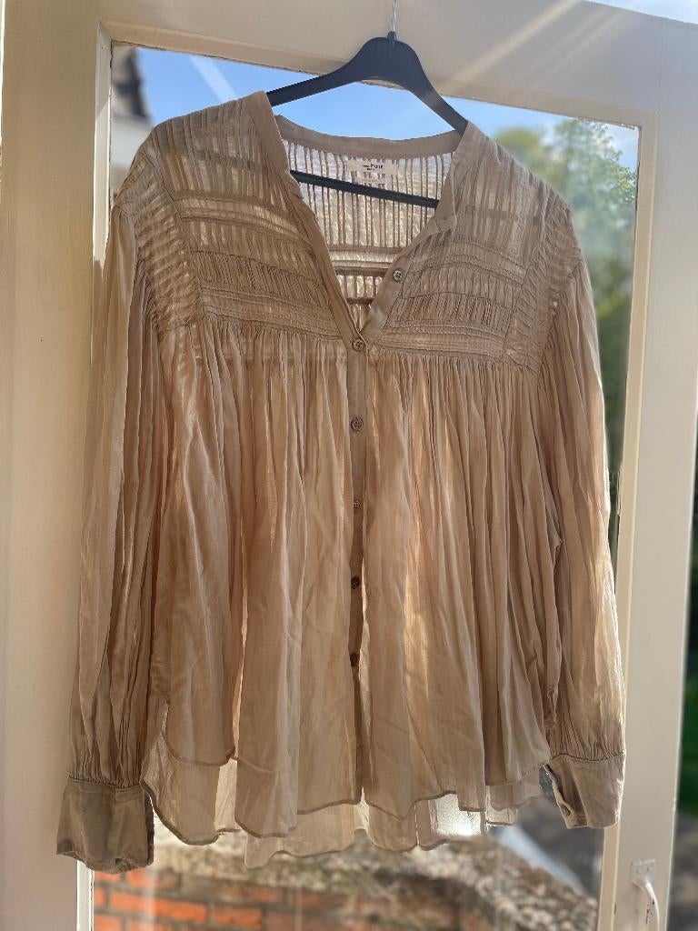 Isabel Marant Etoile ecru/beige wijde zomerblouse mt S/M, Maat 38/40 (M), Verzenden, Beige, Zo goed als nieuw