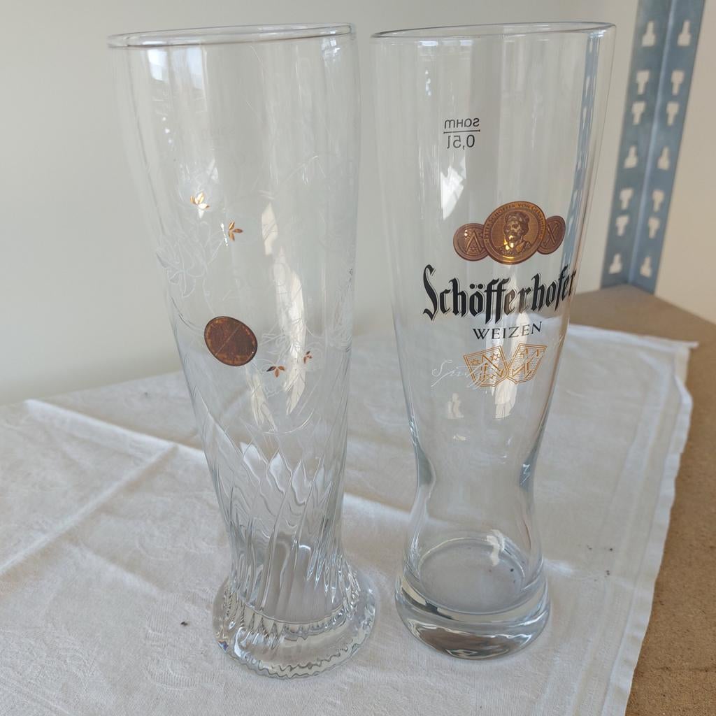 2  Weizen bierglazen - 0,5L Schöfferhofer en Paulanen, Ophalen