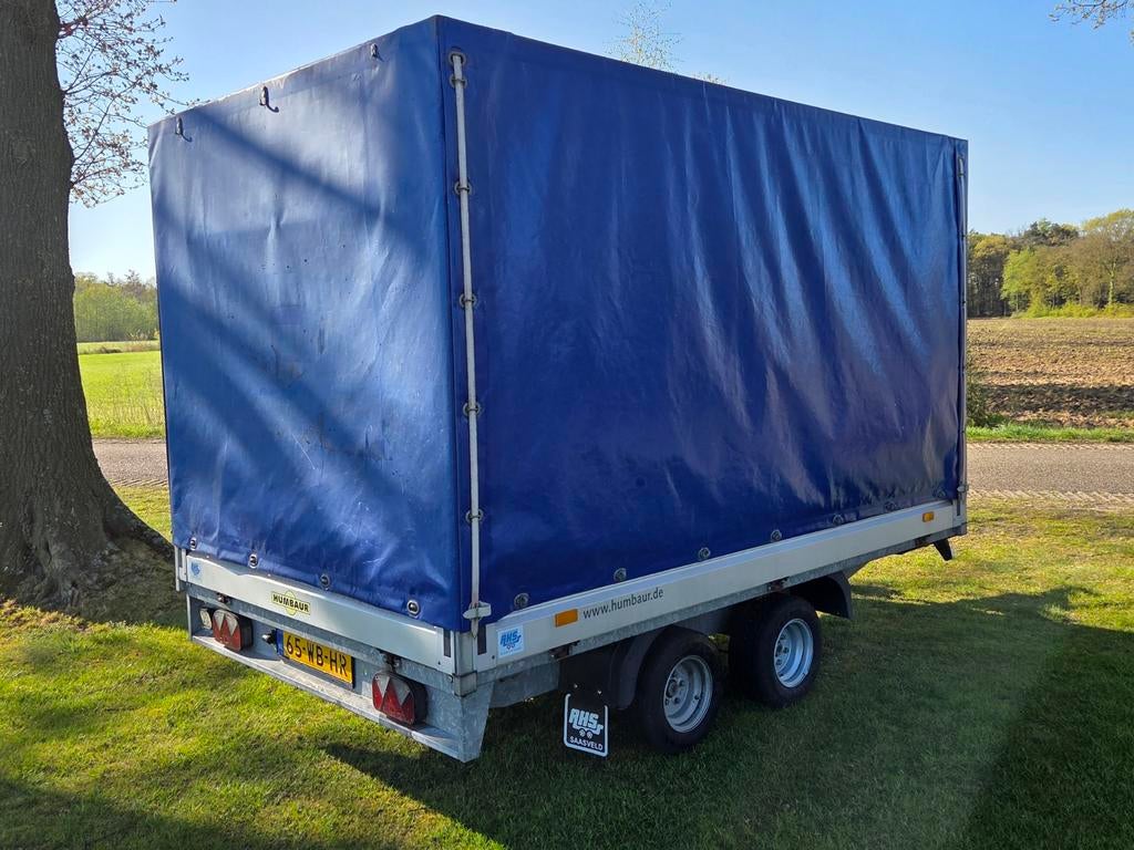 Tandemasser Plateauwagen met huif, Ophalen, Gebruikt