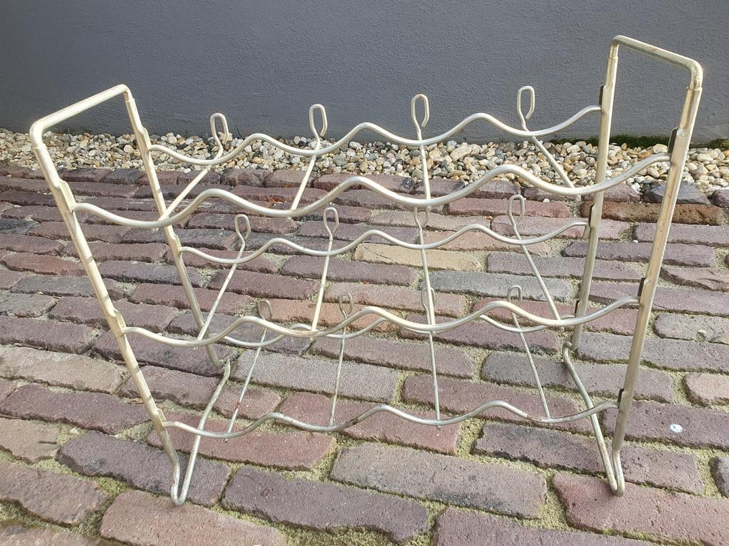 Vintage: Wijnrek 12 flessen, Ophalen of Verzenden, Metaal, 5 tot 15 flessen