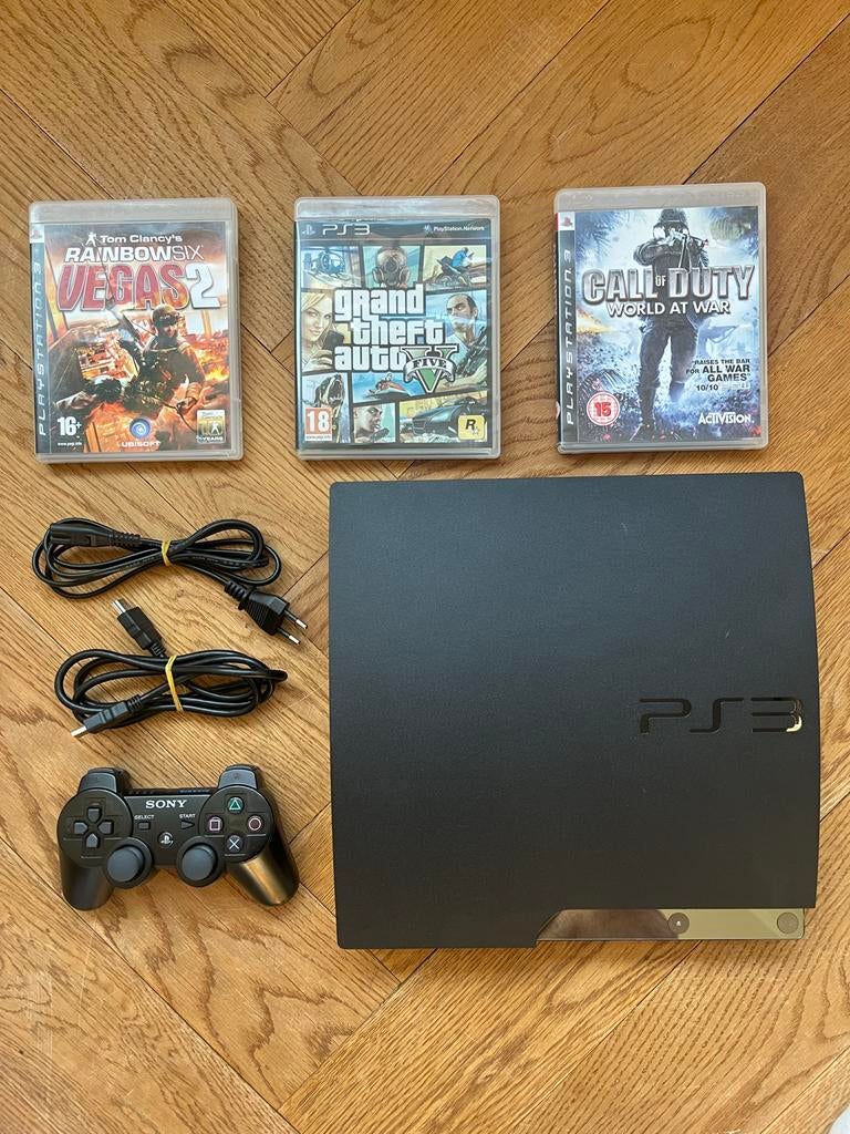 PS3 Slim met nieuwe thermal paste + controller + 3 games, Ophalen of Verzenden, 160 GB, Met 1 controller, Slim