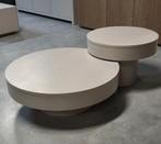 salon tafel japandi rond eiken fineer taupe, Japandi, 50 tot 100 cm, Zo goed als nieuw, Minder dan 50 cm