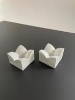 Set van 2 vintage Arzberg porseleinen kandelaren, Overige materialen, Wit, Ophalen of Verzenden, Zo goed als nieuw