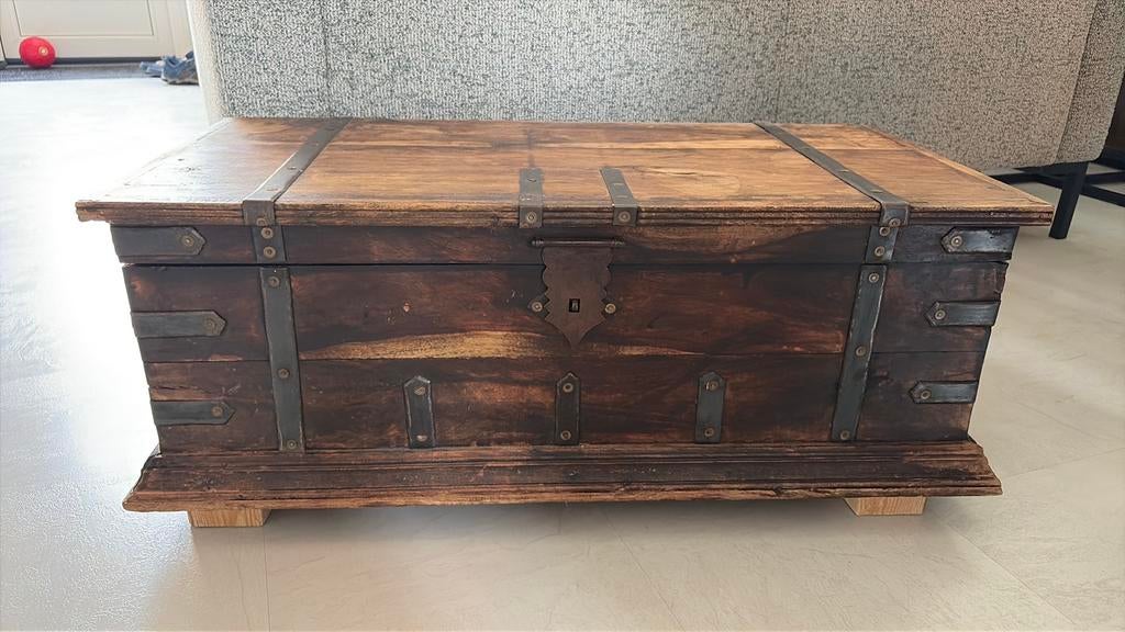 Mooie zware houten opberg kist / dekenkist / speelgoedkist, Huis en Inrichting, Woonaccessoires | Kisten, Ophalen, Minder dan 50 cm