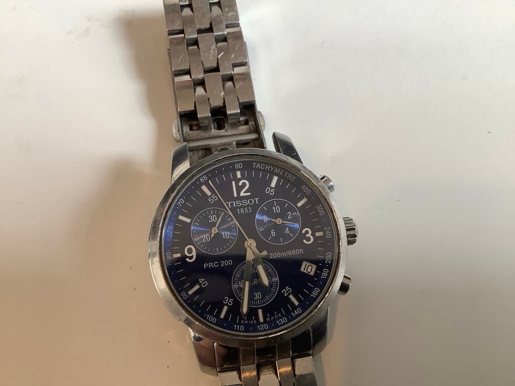 Tissot PRC 200 Herenhorloge - Blauwe Wijzerplaat, Sieraden, Tassen en Uiterlijk, Horloges | Heren, Overige merken, Gebruikt, Staal