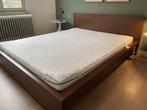 IKEA MALM bed 160x200 compleet met lattenbodems + kastje, Ophalen, Gebruikt, Bruin, Tweepersoons