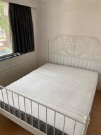 IKEA LEIRVIK Tweepersoonsbed + HÖVÄG Matras (160x200), Ophalen, Gebruikt, Wit, Tweepersoons