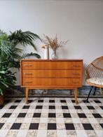 Vintage midcentury ladekast | kast | commode retro, Ophalen, Gebruikt, 100 tot 150 cm, Teakhout