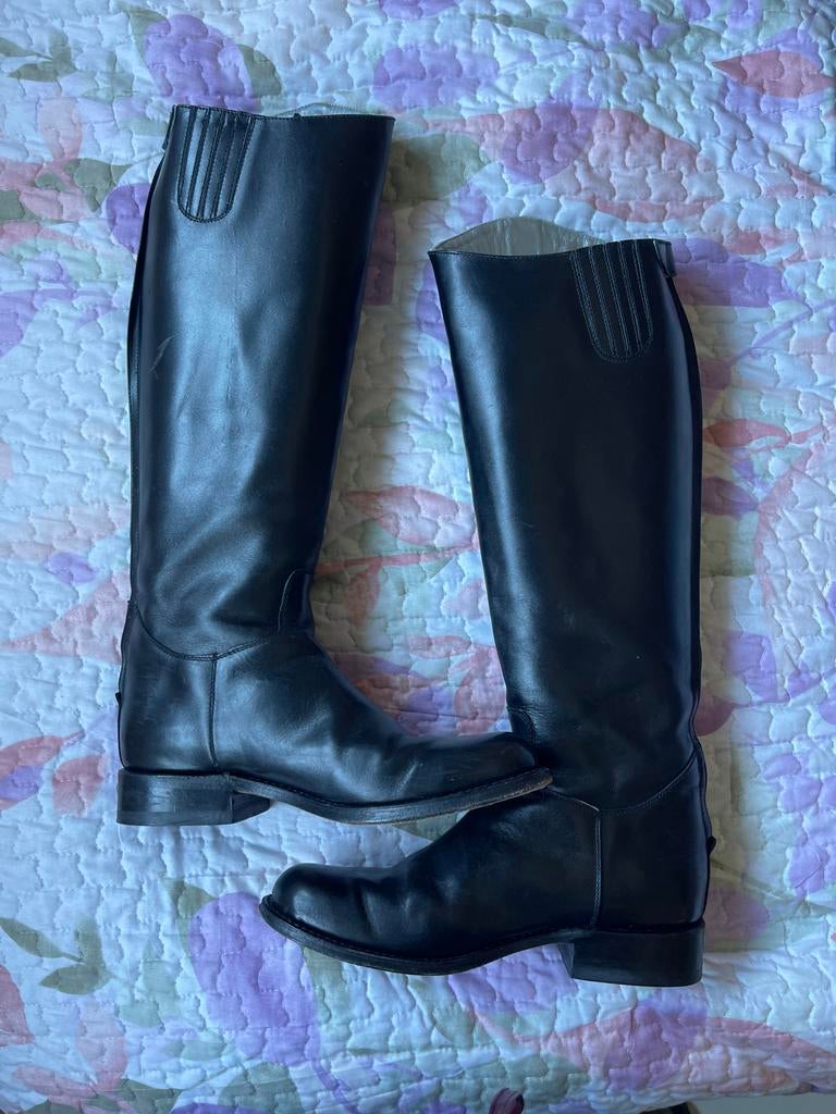 Zwarte leren hoge Sendra by Paul Warmer laarzen, Ophalen, Gedragen, Zwart, Hoge laarzen